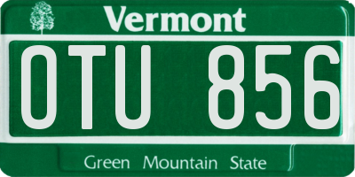 VT license plate OTU856
