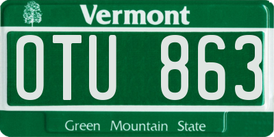 VT license plate OTU863