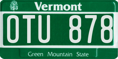 VT license plate OTU878