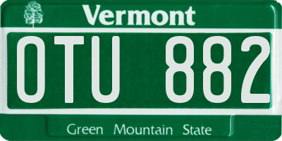 VT license plate OTU882