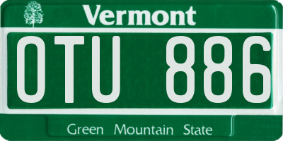 VT license plate OTU886