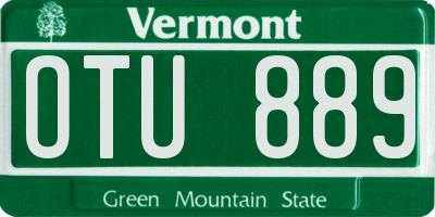VT license plate OTU889