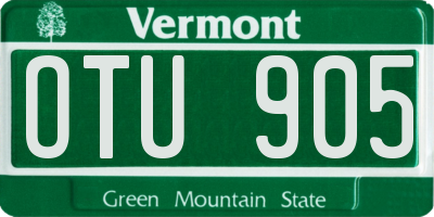 VT license plate OTU905