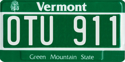 VT license plate OTU911