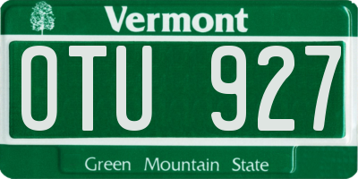 VT license plate OTU927