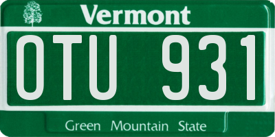 VT license plate OTU931
