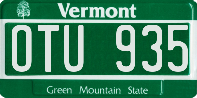 VT license plate OTU935