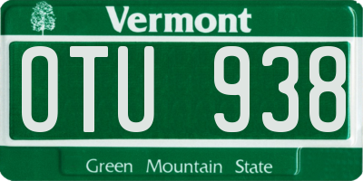 VT license plate OTU938