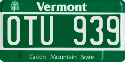 VT license plate OTU939