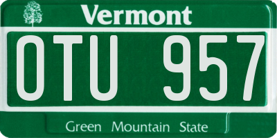 VT license plate OTU957