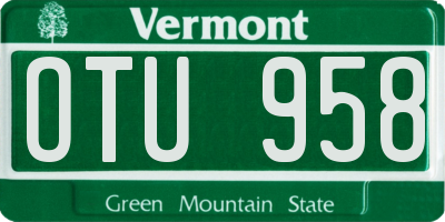 VT license plate OTU958