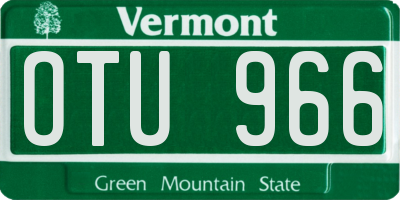 VT license plate OTU966