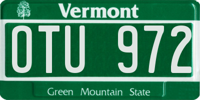 VT license plate OTU972