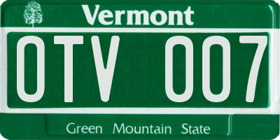 VT license plate OTV007