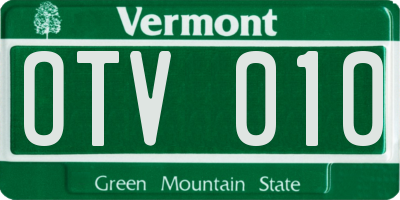 VT license plate OTV010