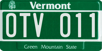 VT license plate OTV011