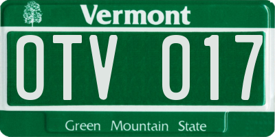 VT license plate OTV017