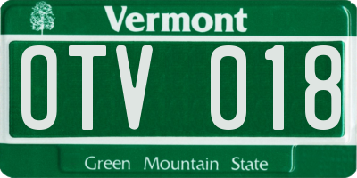 VT license plate OTV018