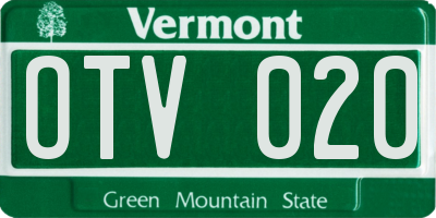 VT license plate OTV020