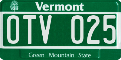 VT license plate OTV025