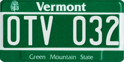 VT license plate OTV032