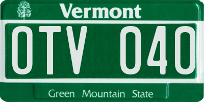VT license plate OTV040