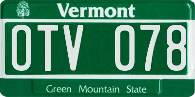 VT license plate OTV078