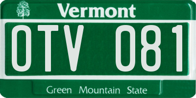VT license plate OTV081