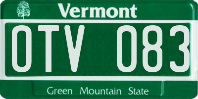 VT license plate OTV083