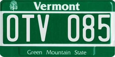 VT license plate OTV085