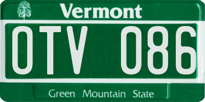 VT license plate OTV086