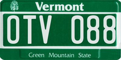 VT license plate OTV088