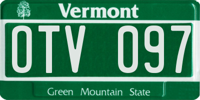 VT license plate OTV097