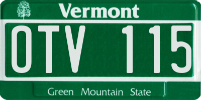 VT license plate OTV115