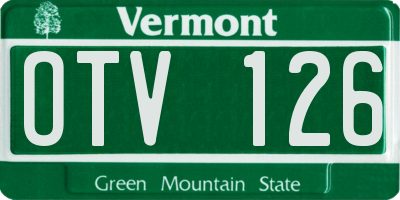 VT license plate OTV126