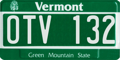 VT license plate OTV132
