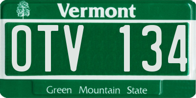 VT license plate OTV134