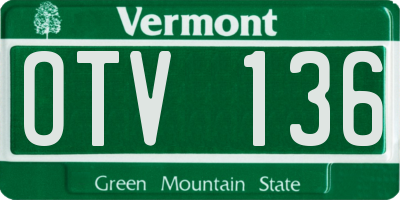 VT license plate OTV136