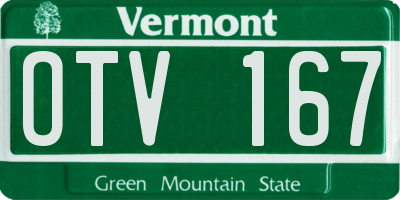VT license plate OTV167