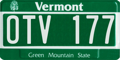 VT license plate OTV177