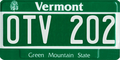 VT license plate OTV202