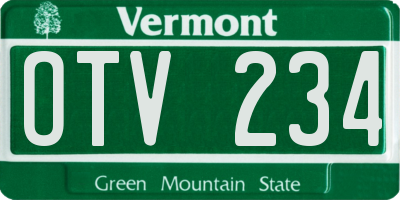 VT license plate OTV234