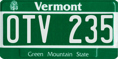 VT license plate OTV235