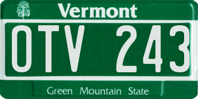 VT license plate OTV243