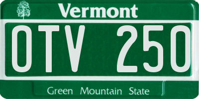 VT license plate OTV250