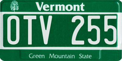 VT license plate OTV255