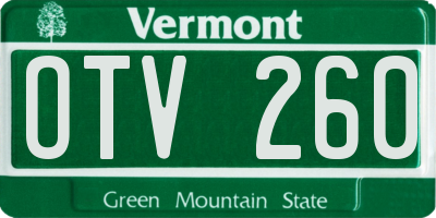 VT license plate OTV260