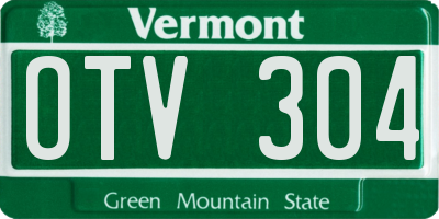 VT license plate OTV304
