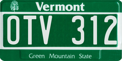 VT license plate OTV312