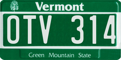 VT license plate OTV314